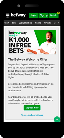  betway mobile welcome bonus